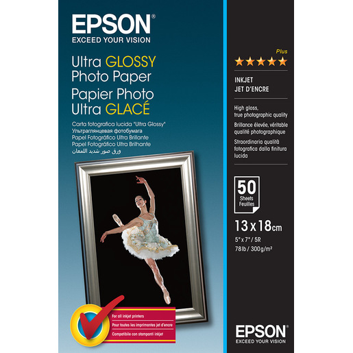 Image of Epson Ultra Glossy Photo Paper - 13x18cm - 50 Fogli