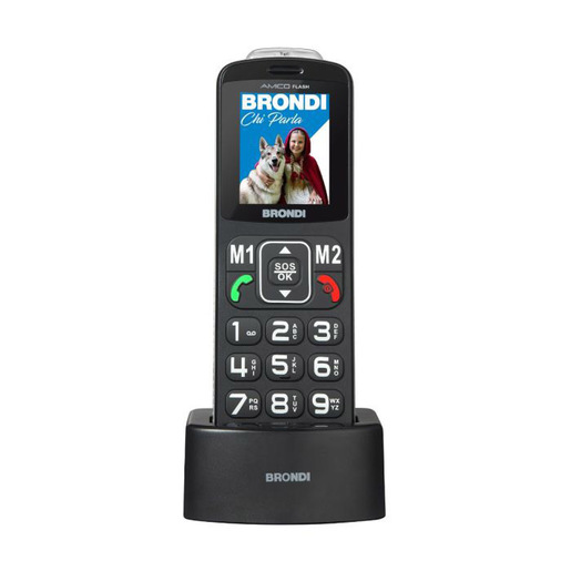Image of Brondi Amico Flash 5,08 cm (2'') Nero Telefono di livello base