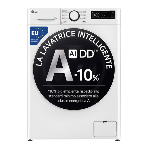 Image of LG F4R5011TSWW Lavatrice 11kg AI DD, Classe A-10%, 1400 giri, TurboWash, Vapore