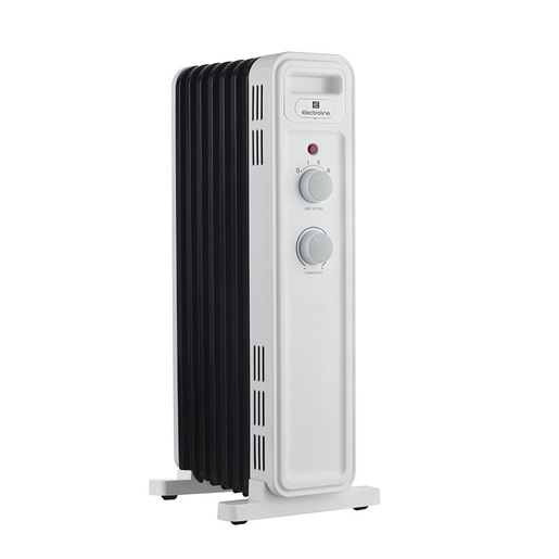 Image of Electroline OFRE7F15M stufetta elettrica Interno Nero, Bianco 1500 W Riscaldatore ambiente elettrico a olio