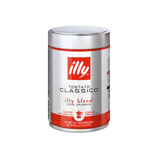 Image of Illy Barattolo da 250g di caffè macinato per Moka Tostato CLASSICO