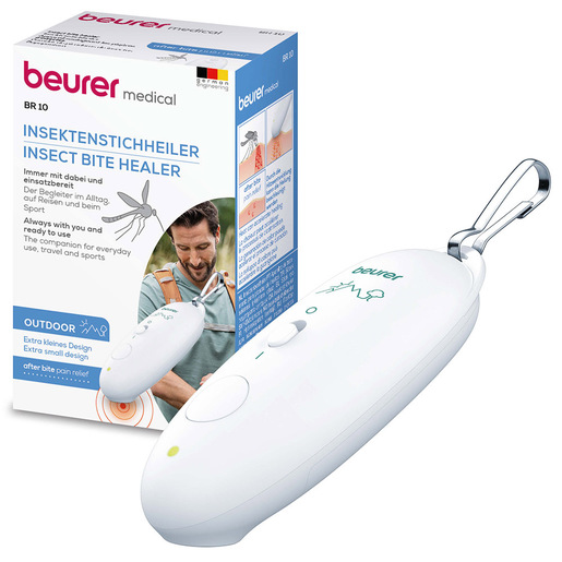 Image of Beurer BR 10 Dopopuntura Compatto Che Può Aiutare Ad Alleviare Rapidamente Prurito E Gonfiori Di Punture E Morsi d'Insetto, Con Pratico Gancio Moschet