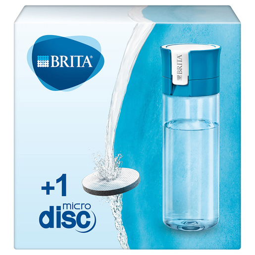 Image of Brita Borraccia filtrante per acqua, Blu (0.6l) - incl. 1 filtro MicroDisc per la riduzione di cloro, erbicidi, pesticidi e impurità cod015