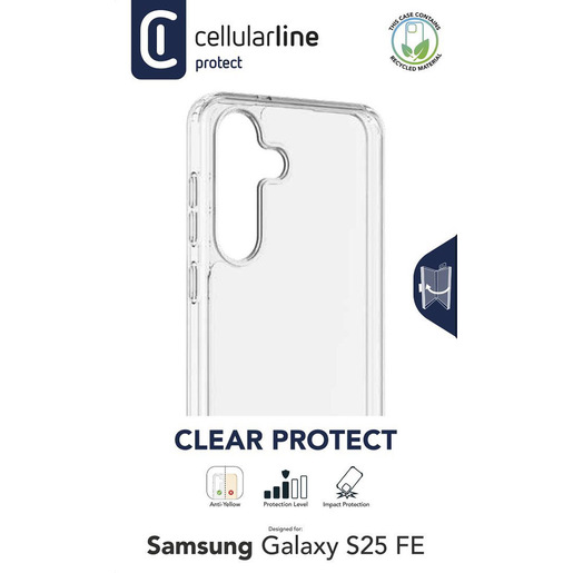 Image of Cellularline Clear Strong - Galaxy S25 FE Custodia rigida con bordi in gomma