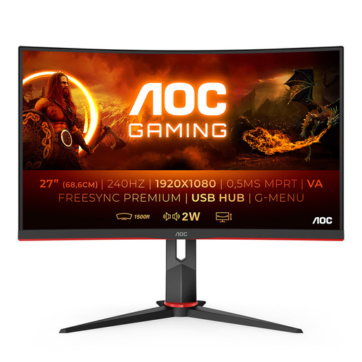Image of AOC G2 C27G2ZU/BK Monitor PC 68,6 cm (27'') 1920 x 1080 Pixel Full HD L
