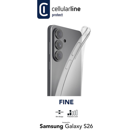 Image of Cellularline Fine - Galaxy S26 Cover in gomma morbida ultra sottile e trasparente
