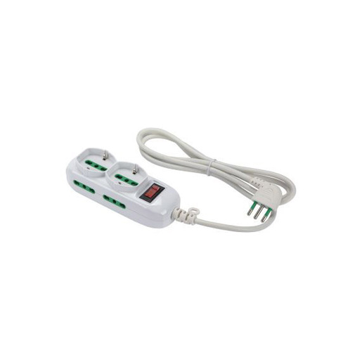 Image of FANTON 474144 prolunghe e multiple 1,5 m 6 presa(e) AC Interno Verde, Bianco