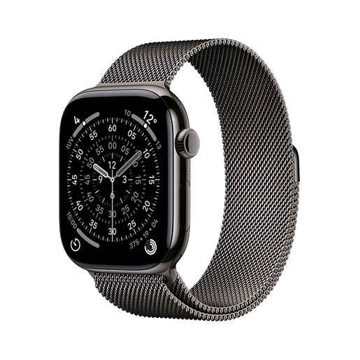 Image of Apple Watch Series 11 GPS + Cellular 46mm Cassa Titanio Ardesia con Loop Milanese Ardesia - S/M