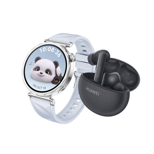 Image of Huawei WATCH GT5, Cassa 41mm in acciaio inossidabile e cinturino blu. Compatibile con iOS e Android. Con FreeBuds 5i in omaggio