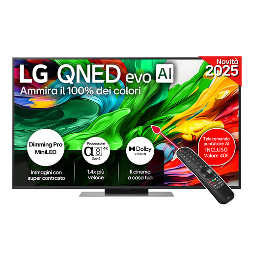 Image of LG QNED evo AI 55'' Serie QNED87 55QNED87A6B, MiniLED 4K, Dimming Pro, Dolby Vision, SMART TV 2025
