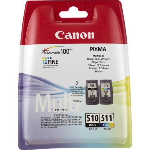 Image of Canon PG-510 / CL-511 cartuccia d'inchiostro 2 pz Originale Nero, Ciano, Magenta, Giallo