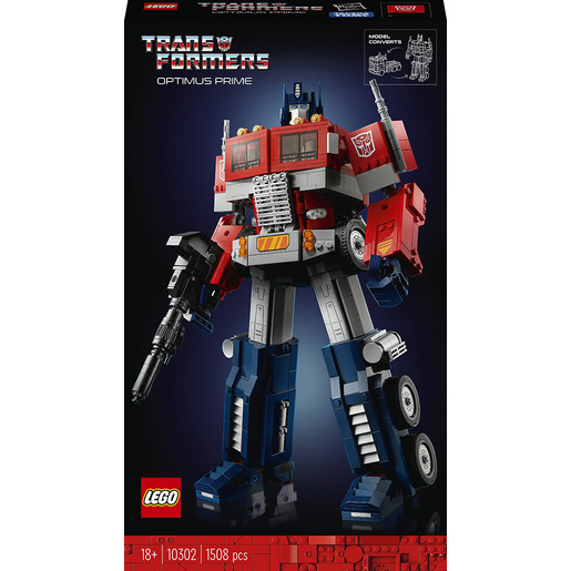 LEGO ICONS Optimus Prime, Modellino da Costruire 2 in 1 del Leader dei Transformers, Set da Collezione per Adulti, 10302