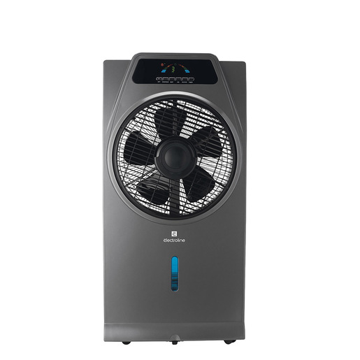 Image of Electroline Ventilatore a piantana 5 pale 30cm ionizzatore nebulizzatore grigio-nero