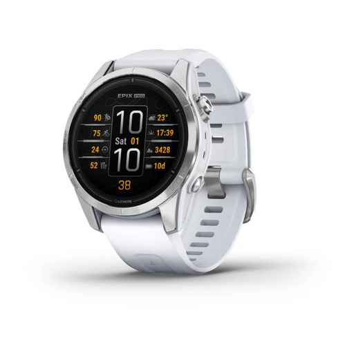 Garmin epix Pro (Gen 2) 3,05 cm (1.2'') AMOLED 42 mm Digitale 390 x 390 Pixel Touch screen Argento Wi-Fi GPS (satellitare)