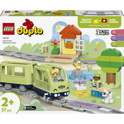 Image of LEGO DUPLO 10427 Treno d’Avventura Interattivo, Giochi per Bambini e Bambine da 2+ con Mattoncini Multifunzione, Idea Regalo