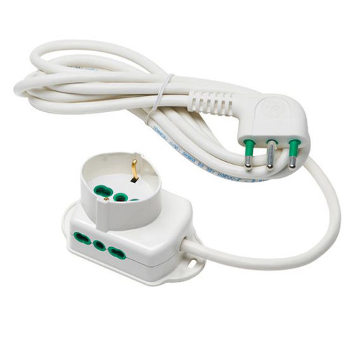 Image of FANTON 42107 prolunghe e multiple 3 m 2 presa(e) AC Verde, Bianco