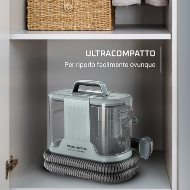 Rowenta Clean It Compact, Lavatappeti, Lava Tappezzeria per Tappeti,  Divani, Auto con Testine Intercambiabili, Doppio Serbatoio Acqua  Pulita/Sporca, Sistema di Auto Pulizia, 400 W, IN3020