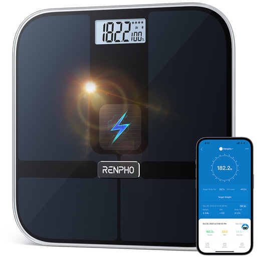 Image of Renpho Elis Solar 2, Bilancia Smart pesapersone Bluetooth ad Energia Solare con Superficie ITO, 13 Metriche Corporee e App Integrata