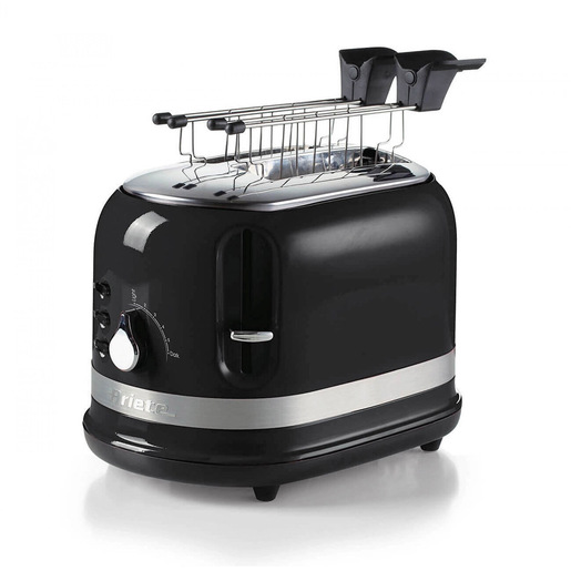 Image of Ariete 149 Tostapane Moderna nero con pinze per 2 fette di pane, sandwich o toast - 6 livelli di doratura - Scongelamento - Linea Moderna - Nero