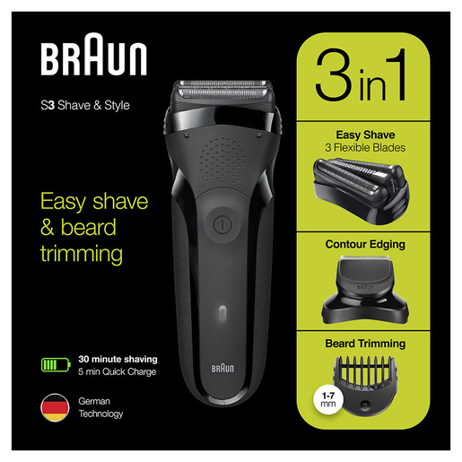 Image of Braun Series 3 Shave&Style 300BT Rasoio Da Barba Elettrico Da Uomo, Ne