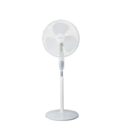 Image of Electroline Ventilatore a piantana 3 pale 40cm telecomando bianco-grigio