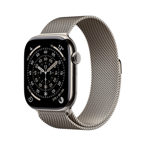 Image of Apple Watch Series 11 GPS + Cellular 46mm Cassa Titanio con Loop Milanese Naturale S/M