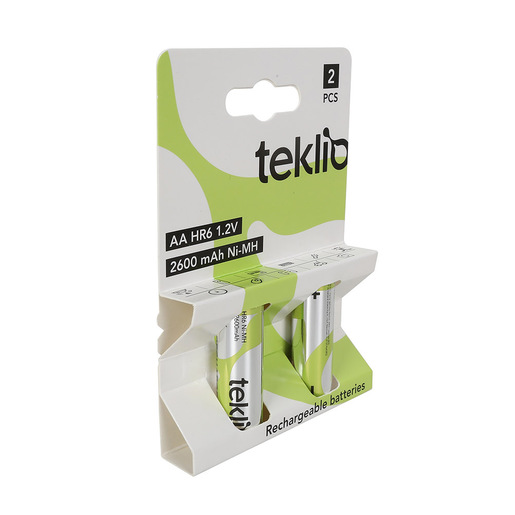 IOPLEE AA HR6 confezione 2 Pile stilo ricaricabili 2600mAh