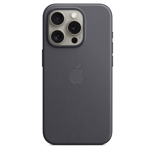 Image of Apple Custodia MagSafe in tessuto Finewoven per iPhone 15 Pro - Nero