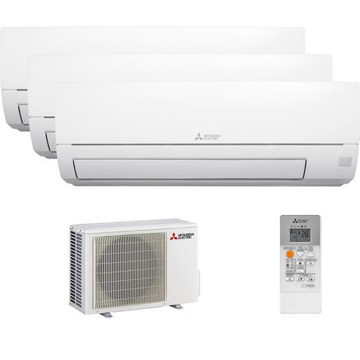 Image of Mitsubishi Electric Trialsplit 9000+9000+9000BTu MSZ-HR25VFK + MSZ-HR25VFK + MSZ-HR25VFK + MXZ-3HA50VF condizionatore fisso