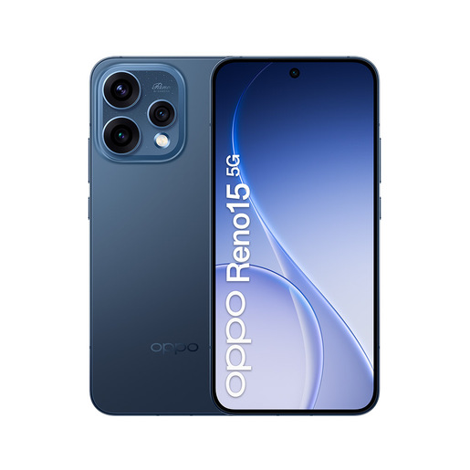OPPO Reno15 5G AI Smartphone, Tripla fotocamera 50+50+8MP, Selfie 50MP, Display 6.59'' 120HZ AMOLED FHD+, 6500mAh, RAM 8GB(Esp2GB/4GB/8GB)+ROM 512GB [Ver