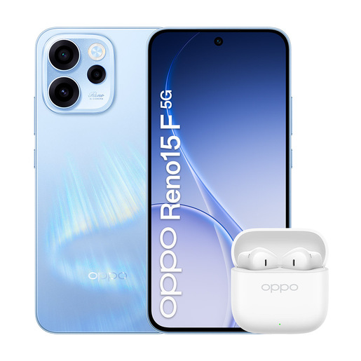 Image of OPPO Reno15 F 5G Aurora Blue Box