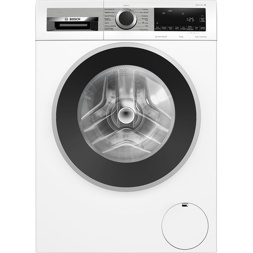 Image of Bosch Serie 6 WGG244Z1II Lavatrice a carica frontale 9kg 1400g/min Bianco con pannello di controllo silver Classe A
