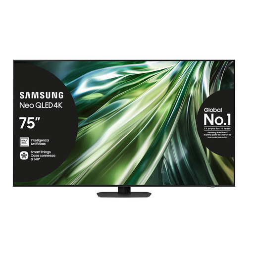 Image of Samsung Smart TV 75'' QE75QN90DATXZT Neo QLED 4K Mini LED Titan Black 2024, Processore NQ4 AI GEN2, Tecnologia Quantum Matrix, Neo Slim Design, Dolby Atm
