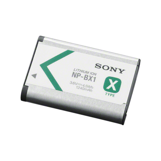 Image of Sony NP-BX1 Batteria Ricaricabile InfoLithium Serie X per Fotocamere Compatte Cyber-Shot DSCRX100, DSCHX300 e DSCWX300, 3.6 V, 1240 mAh, Argento/Nero