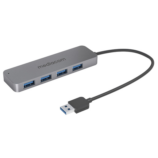 Image of Mediacom MD-U102 hub di interfaccia USB 3.2 Gen 1 (3.1 Gen 1) Type-A 5000 Mbit/s Alluminio