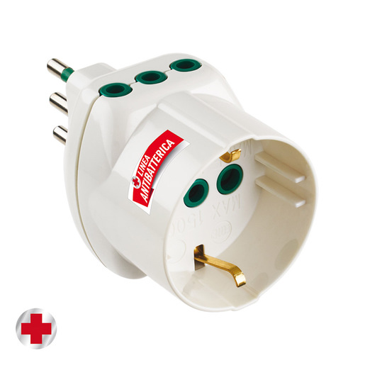 Image of FANTON 82210AB Antibatterico adattatore per presa di corrente Tipo L (IT) Bianco