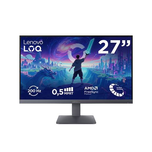 LENOVO LOQ 27-10 Monitor Gaming, 27 ", Full-HD, 1920 x 1080 Pixel, tempo di risposta 0,5 ms, refresh rate 200 Hz