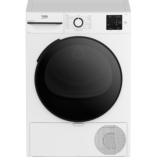 Image of Beko BMTUR73EC 7kg, Classe D, Linea Estetica NX, motore asincrono, Display digitale, colore Bianco, oblò Nero