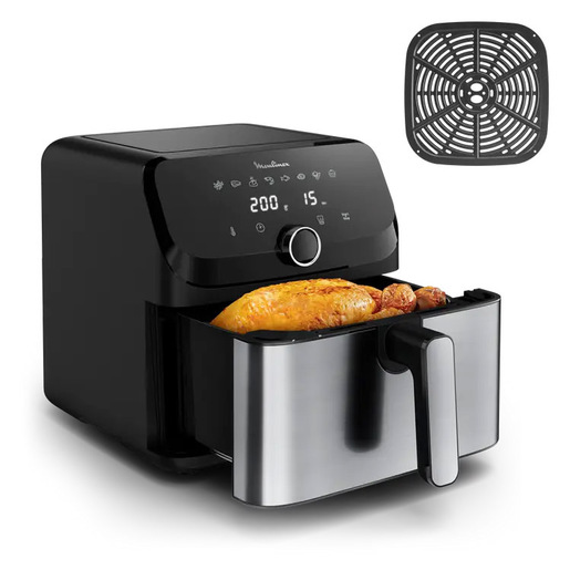 Image of Moulinex Easy Fry Mega EZ855D Friggitrice ad aria Inox 7.5L