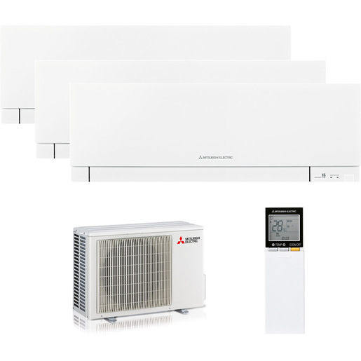 Image of Mitsubishi Electric Trialsplit 9000+9000+12000Btu MXZ-3F68VF3 + MSZ-EF25VGKW + MSZ-EF25VGKW + MSZ-EF35VGKW Climatizzatore fisso