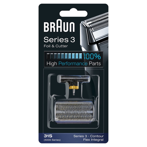 Image of Braun Series 3 Testina di ricambio 31S color argento - Compatibile con i rasoi della Serie 3