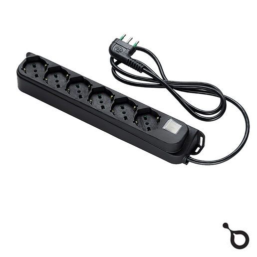Image of IOPLEE 47431-4077A prolunghe e multiple 1,5 m 6 presa(e) AC Interno Nero