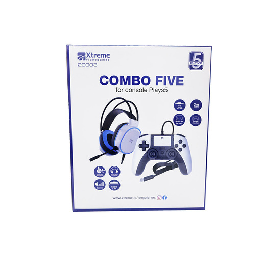 Xtreme 20003 periferica di gioco Nero, Bianco USB Gamepad + cuffie PlayStation 5