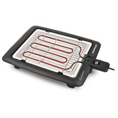 G3 Ferrari G10024 Giulietta Barbecue Elettrico, 2000 W, Griglie Inox, Area cottura 31 x 25 cm, Vassoio porcellanato per facile pulizia, Resistenza in acciaio corazzato, Griglia doppia, Nero-image