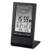 Hama Termometro Lcd Con Igrometro ''Th-100'',Orologio, Calendario,Fasi Lunari,Previsioni Del Tempo-image