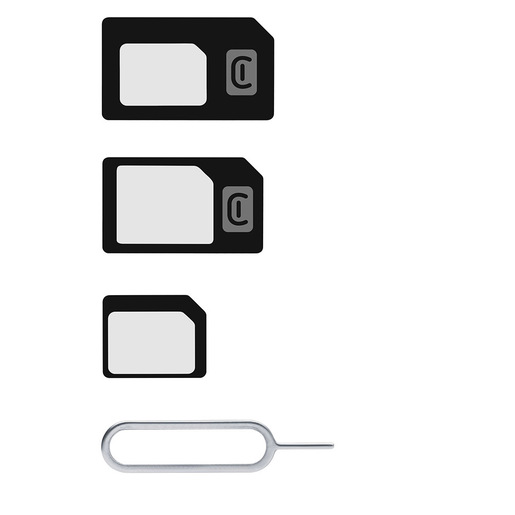 Cellularline Adapters Kit - Universal Kit di adattatori per micro SIM e nano SIM