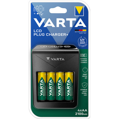 Caricabatterie VARTA Mini Con 2 AA 2100mAh - Per Pile Ricaricabili AA/AAA - Foto 5