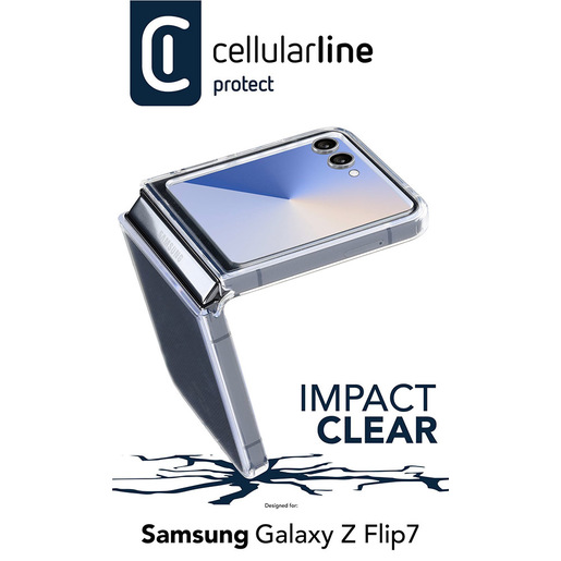 Image of Cellularline Impact Clear Case - Galaxy Z Flip7 Custodia trasparente ultra-protettiva