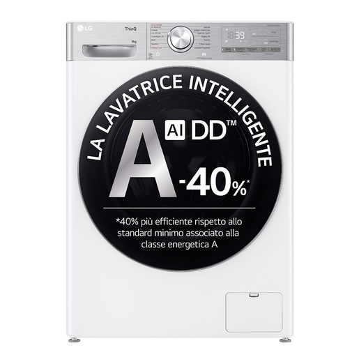 Image of LG F4R9009TPWC Lavatrice 9kg AI DD, Classe A-40%, 1400 giri, TurboWash, Vapore