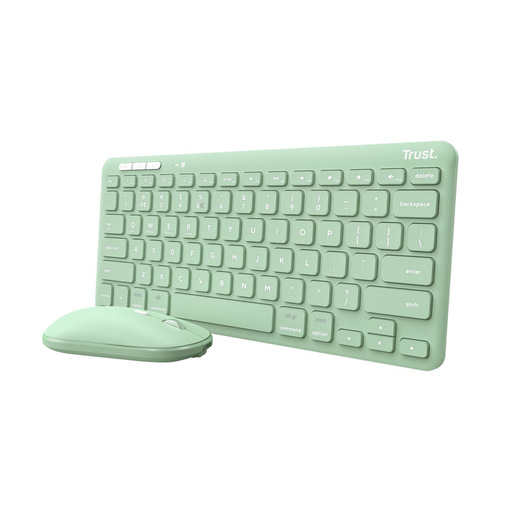 Image of Trust Lyra tastiera Mouse incluso Universale RF senza fili + Bluetooth QWERTY Italiano Verde